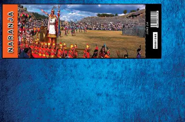 Boleto Inti Raymi 2025. Sección naranja